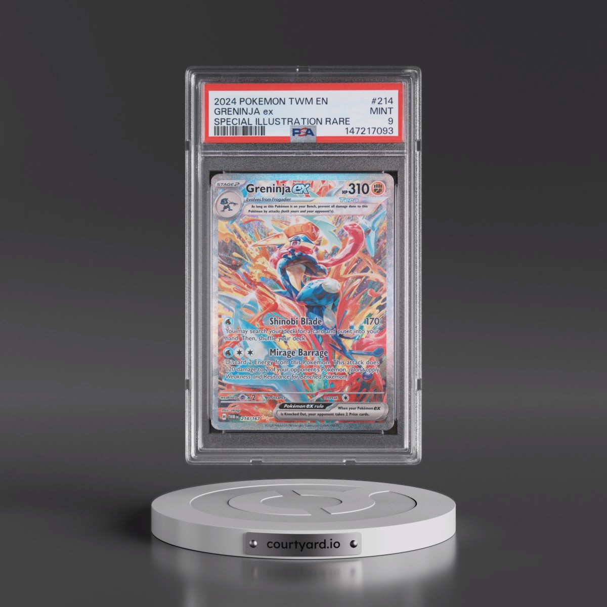 2024 Pokémon Twm EN-Twilight Masquerade #214 Greninja EX - Holo Special Illustration Rare (PSA 9 MINT)