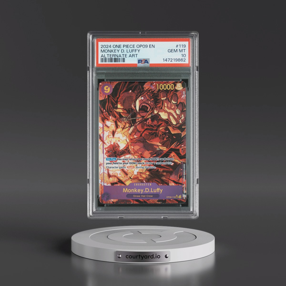 2024 One Piece OP09-Emperors in the New World #119 Monkey D. Luffy - Alternate Art (PSA 10 GEM MINT)
