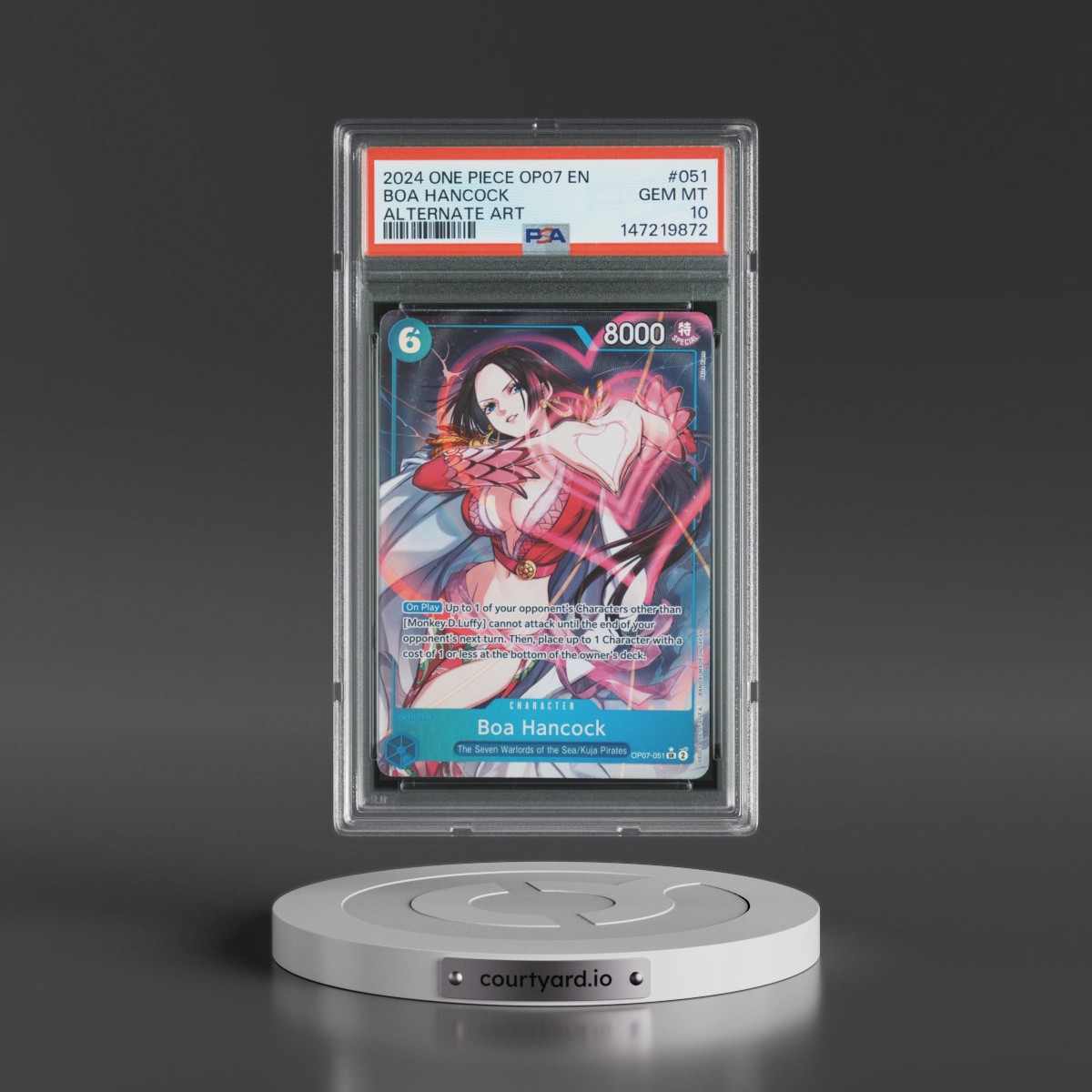 2024 One Piece OP07-500 Years in the Future #051 Boa Hancock - Alternate Art (PSA 10 GEM MINT)
