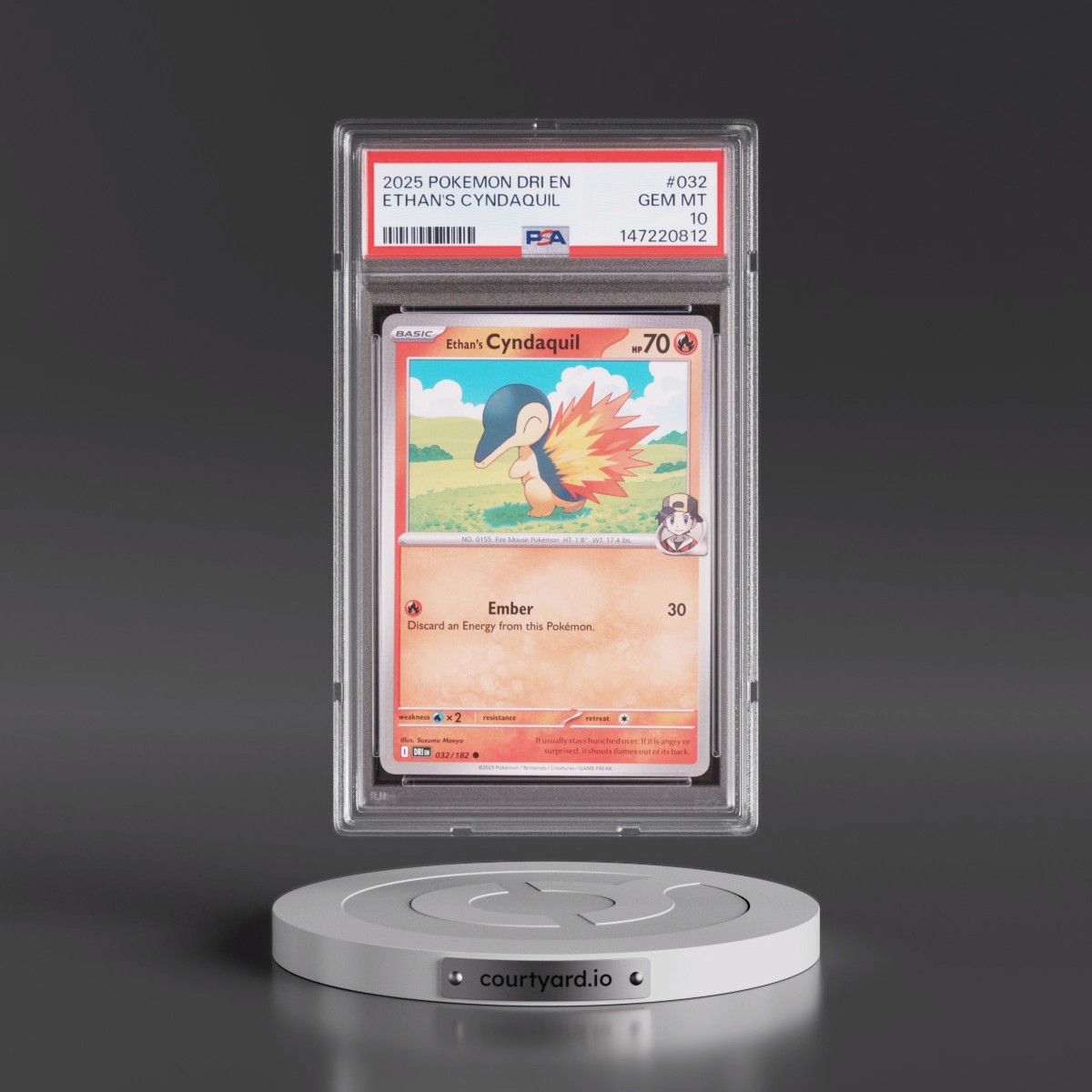 2025 Pokémon Dri EN-Destined Rivals #032 Ethan's Cyndaquil (PSA 10 GEM MINT)