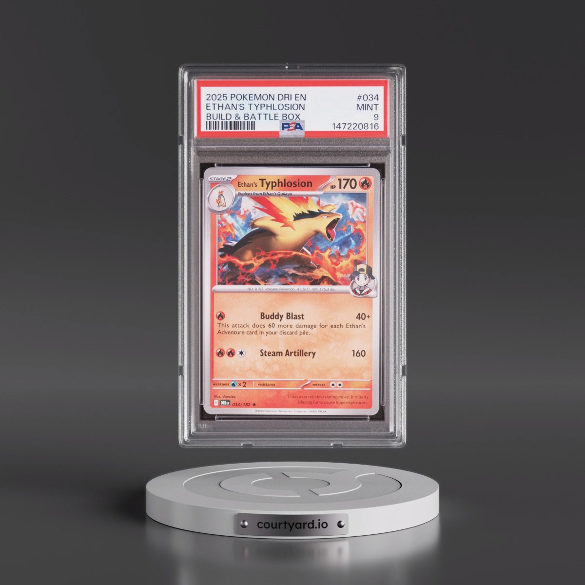 2025 Pokémon Dri EN-Destined Rivals #034 Ethan's Typhlosion - Build & Battle Box (PSA 9 MINT)