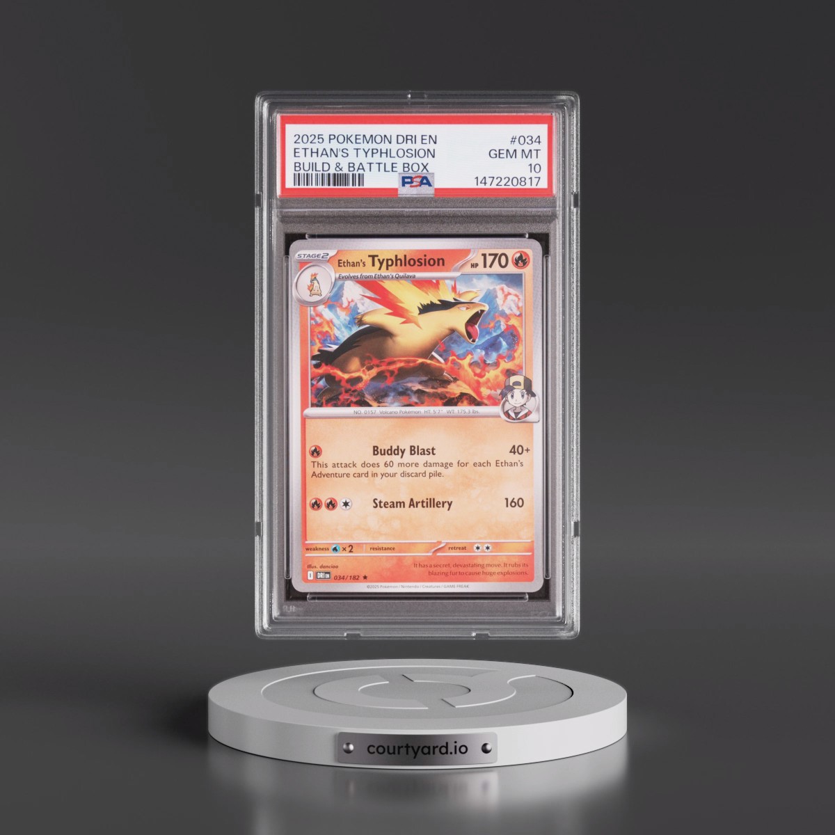 2025 Pokémon Dri EN-Destined Rivals #034 Ethan's Typhlosion - Build & Battle Box (PSA 10 GEM MINT)