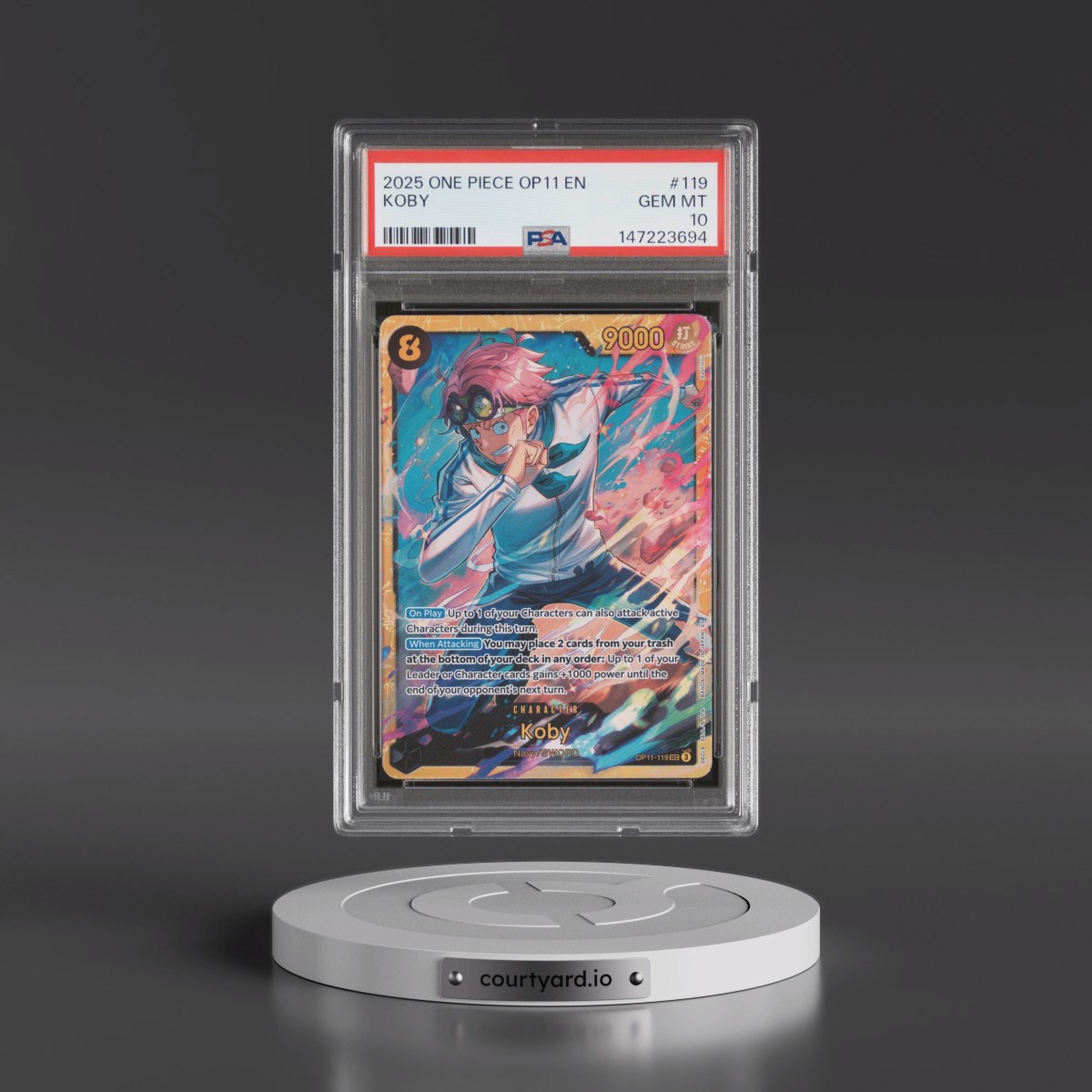2025 One Piece OP11-A Fist of Divine Speed #119 Koby (PSA 10 GEM MINT)
