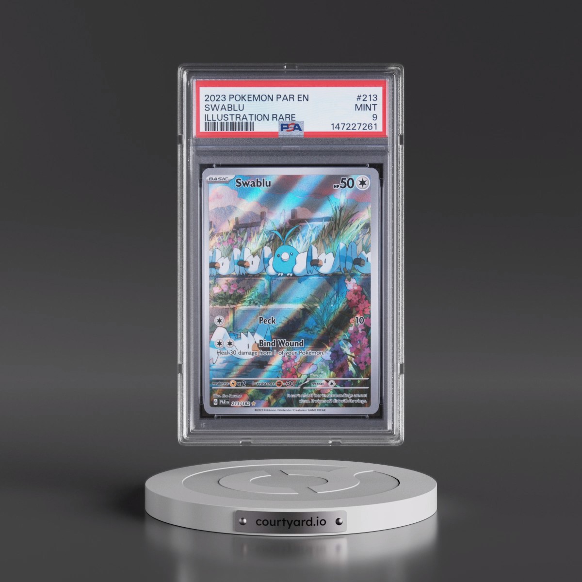 2023 Pokémon Par EN-Paradox Rift #213 Swablu - Illustration Rare (PSA 9 MINT)