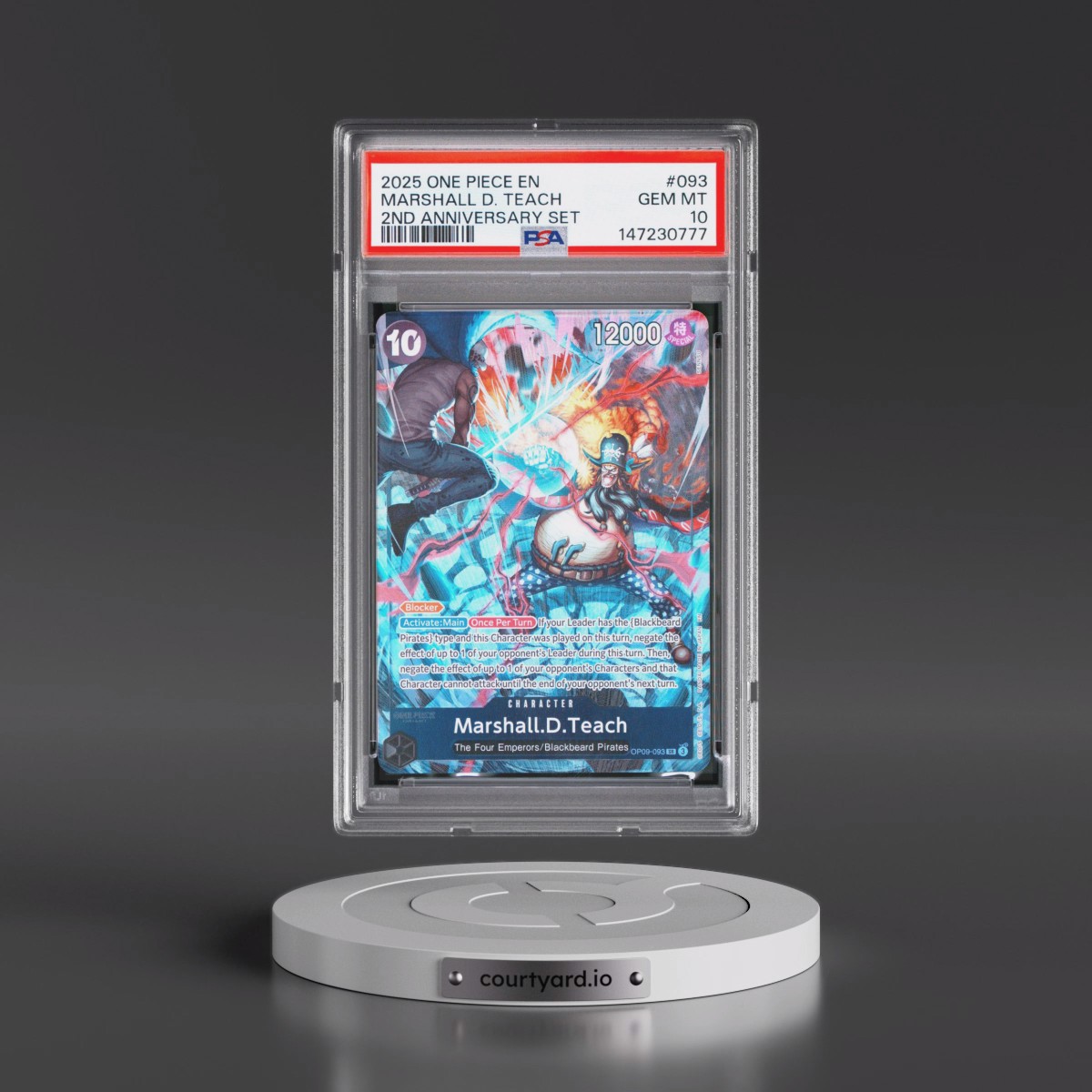 2025 One Piece English Version 2nd Anniversary Set #093 Marshall D. Teach (PSA 10 GEM MINT)