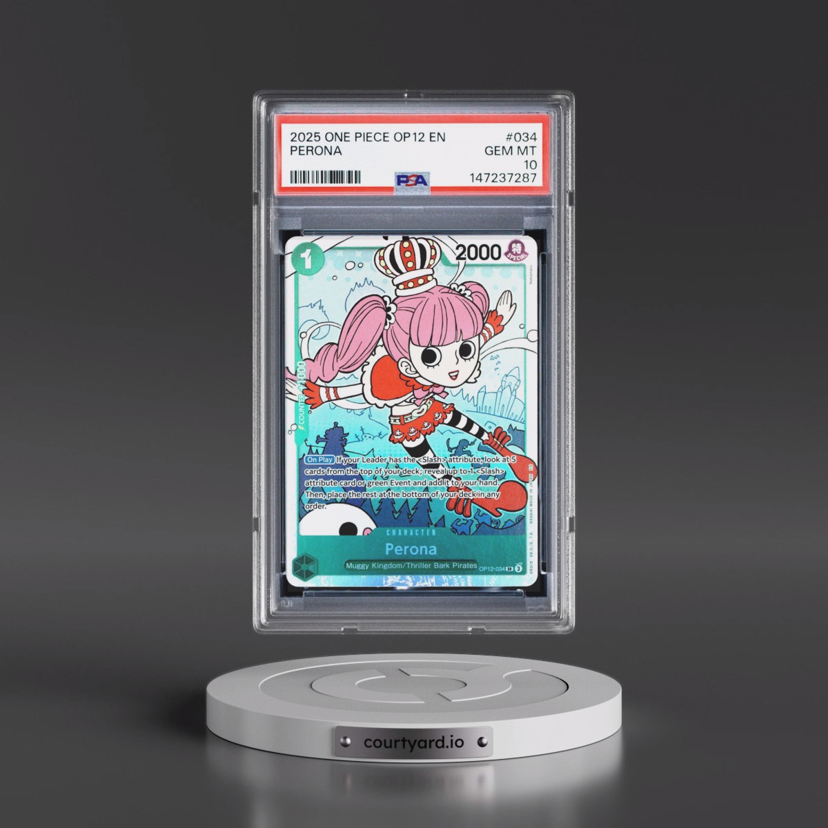 2025 One Piece OP12-Legacy of the Master #034 Perona (PSA 10 GEM MINT)