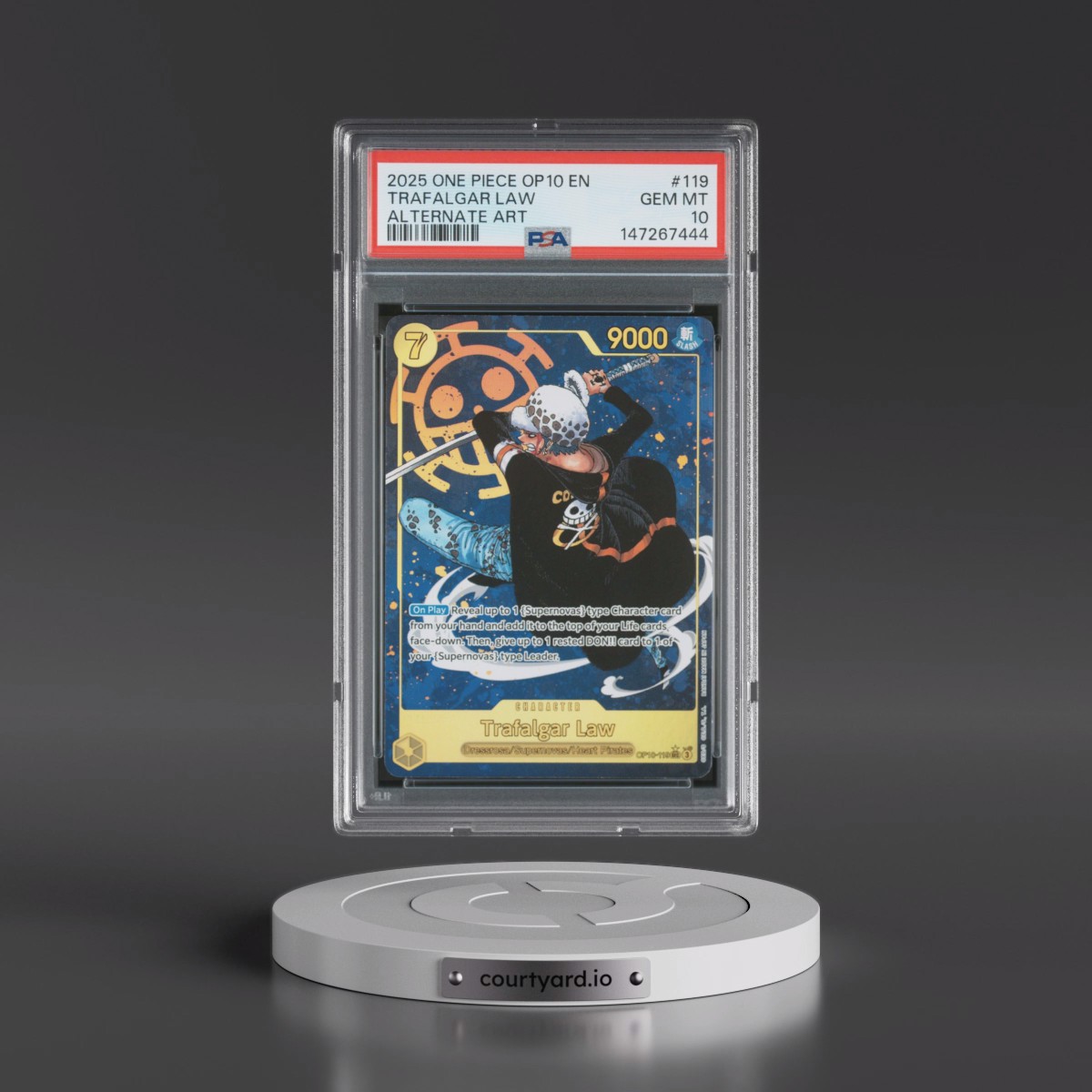 2025 One Piece OP10-Royal Blood #119 Trafalgar Law - Alternate Art (PSA 10 GEM MINT)