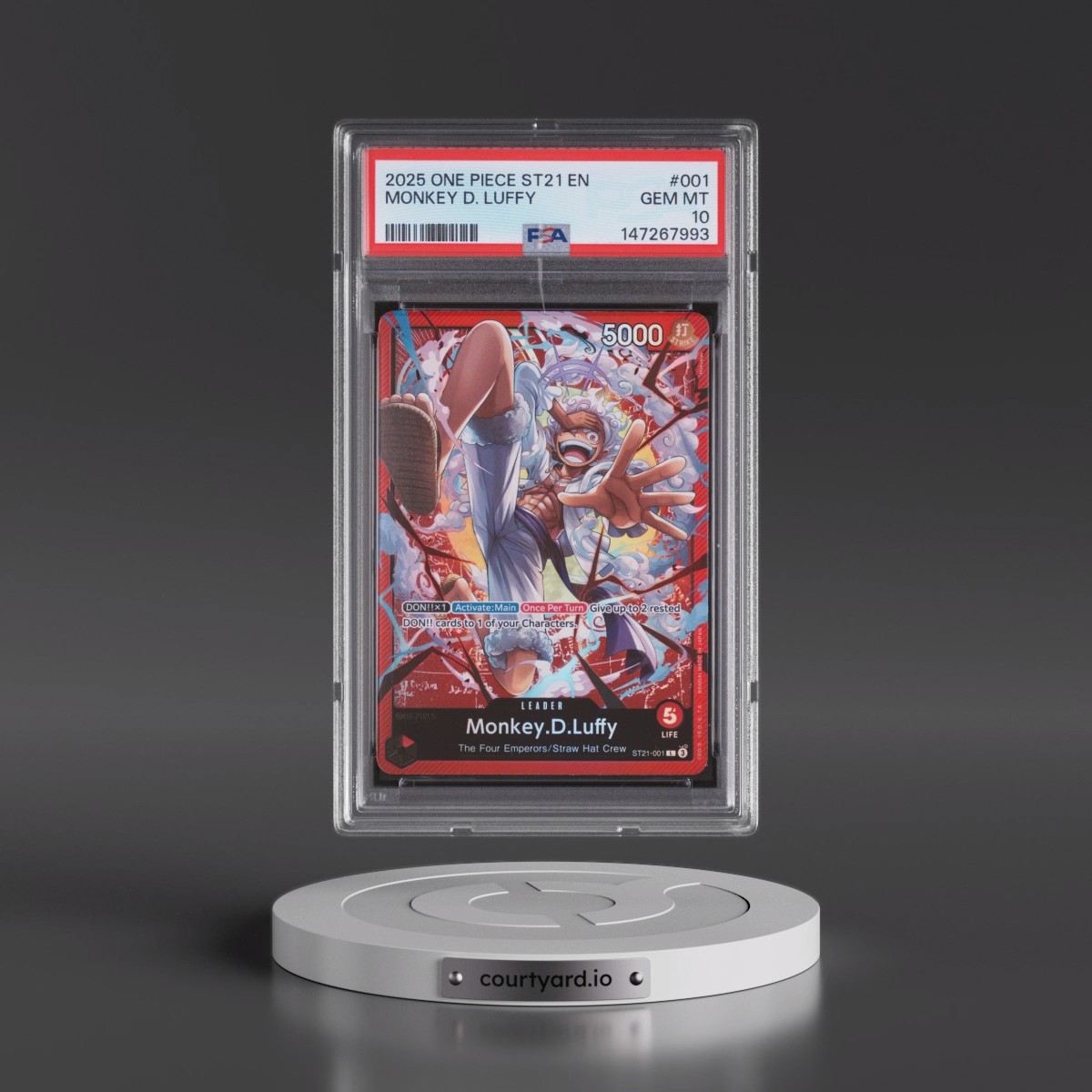 2025 One Piece Starter Deck ST21-EX Gear 5 #001 Monkey D. Luffy (PSA 10 GEM MINT)