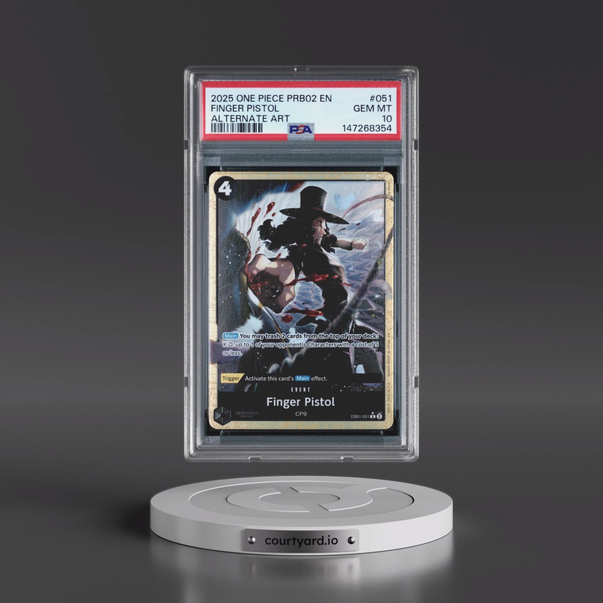 2025 One Piece PRB02-Premium Booster -One Piece Card the Best- Vol.2 #051 Finger Pistol - Alternate Art (PSA 10 GEM MINT)