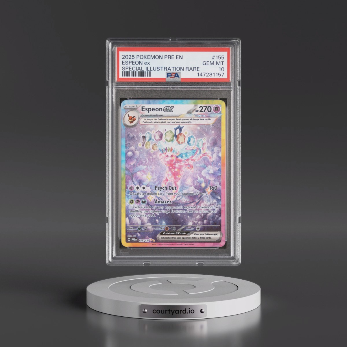 2025 Pokémon Pre EN-Prismatic Evolutions Espeon EX - Holo Special Illustration Rare #155 PSA 10