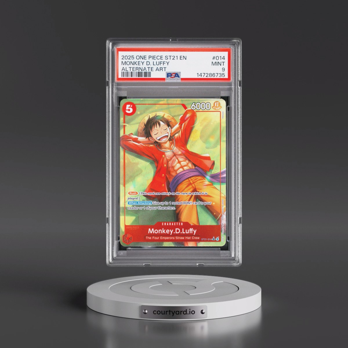 2025 One Piece Starter Deck ST21-EX Gear 5 #014 Monkey D. Luffy - Alternate Art (PSA 9 MINT)
