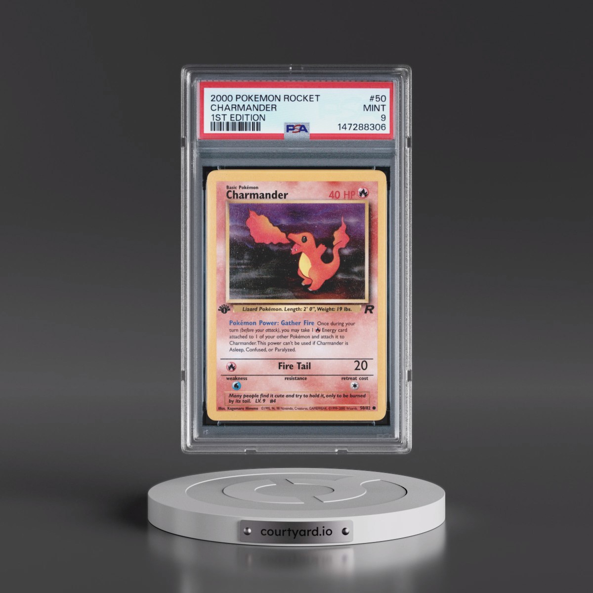 2000 Pokémon Rocket #50 Charmander - 1st Edition (PSA 9 MINT)