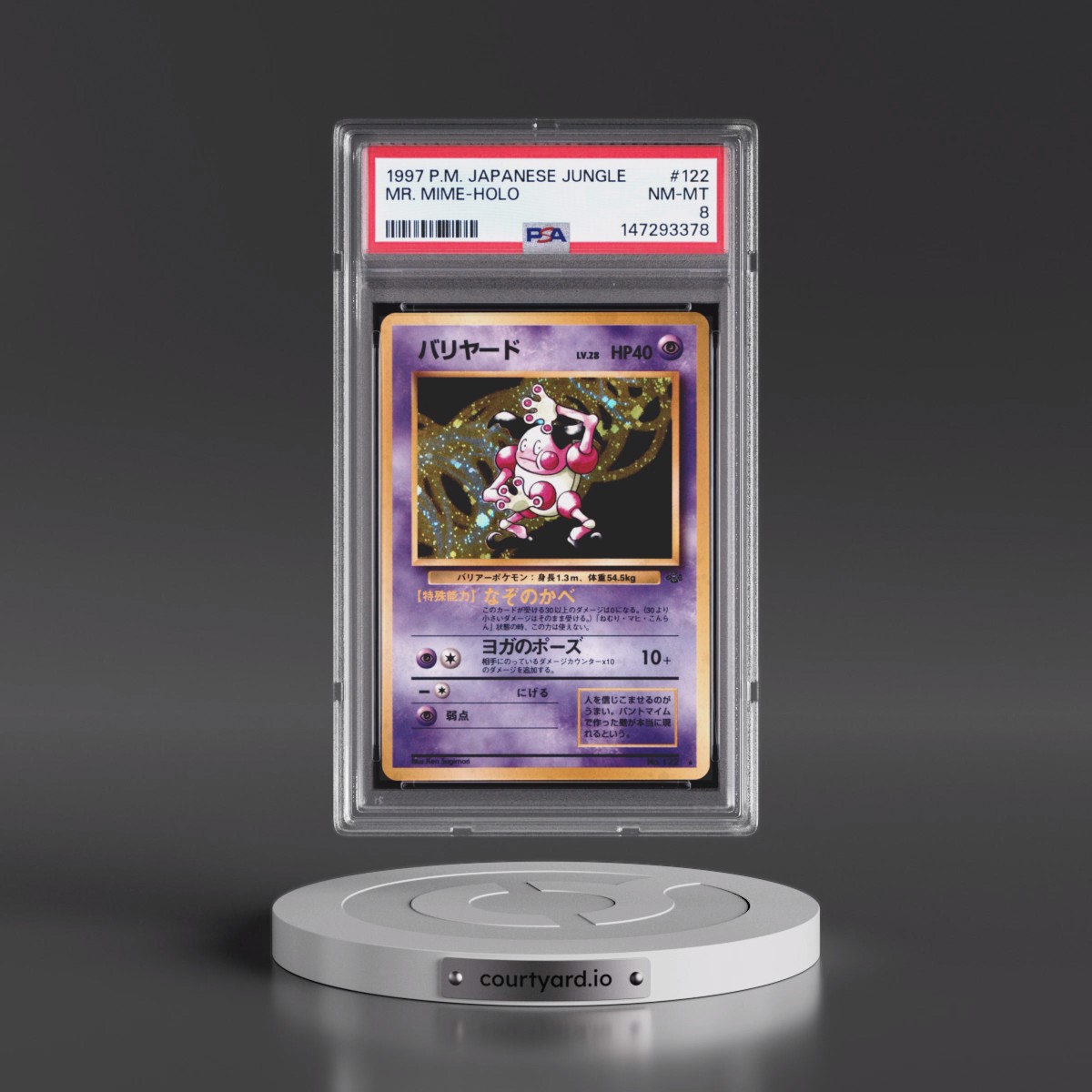 1997 Pokémon Jungle #122 Mr. Mime - Holo (PSA 8 NM-MT)