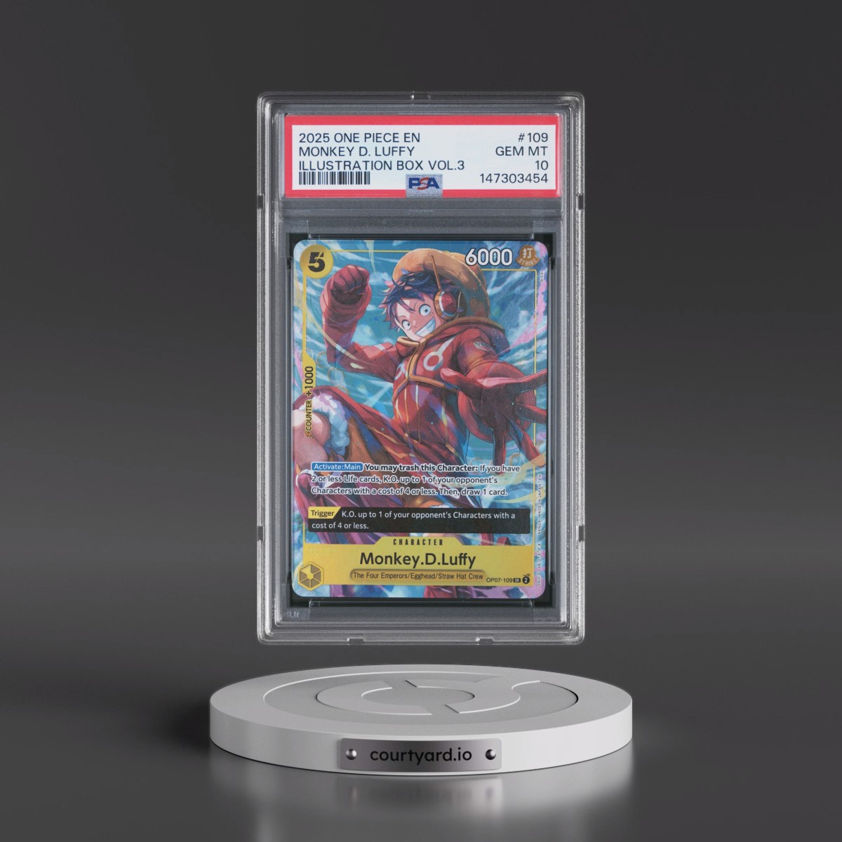 2025 One Piece Promos #109 Monkey D. Luffy - Illustration Box Vol.3 (PSA 10 GEM MINT)