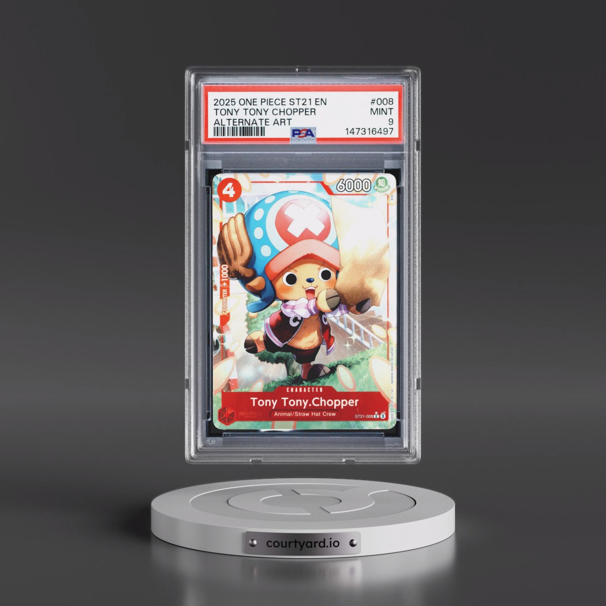 2025 One Piece Starter Deck ST21-EX Gear 5 #008 Tony Tony Chopper - Alternate Art (PSA 9 MINT)