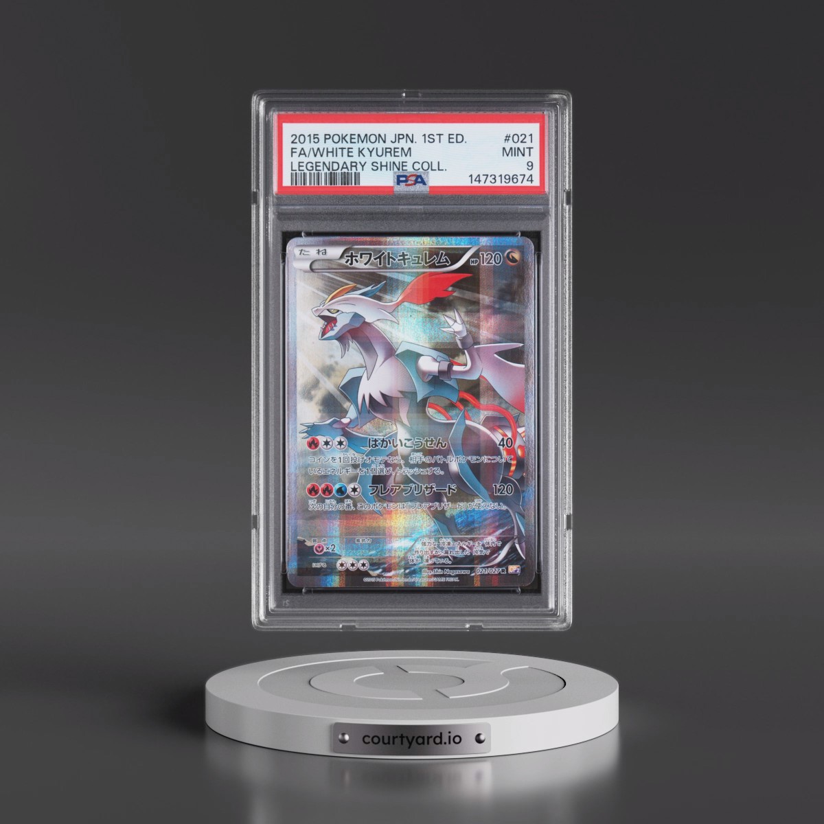 2015 Pokémon Legendary Shine Collection #021 White Kyurem - 1st Edition Full Art (PSA 9 MINT)