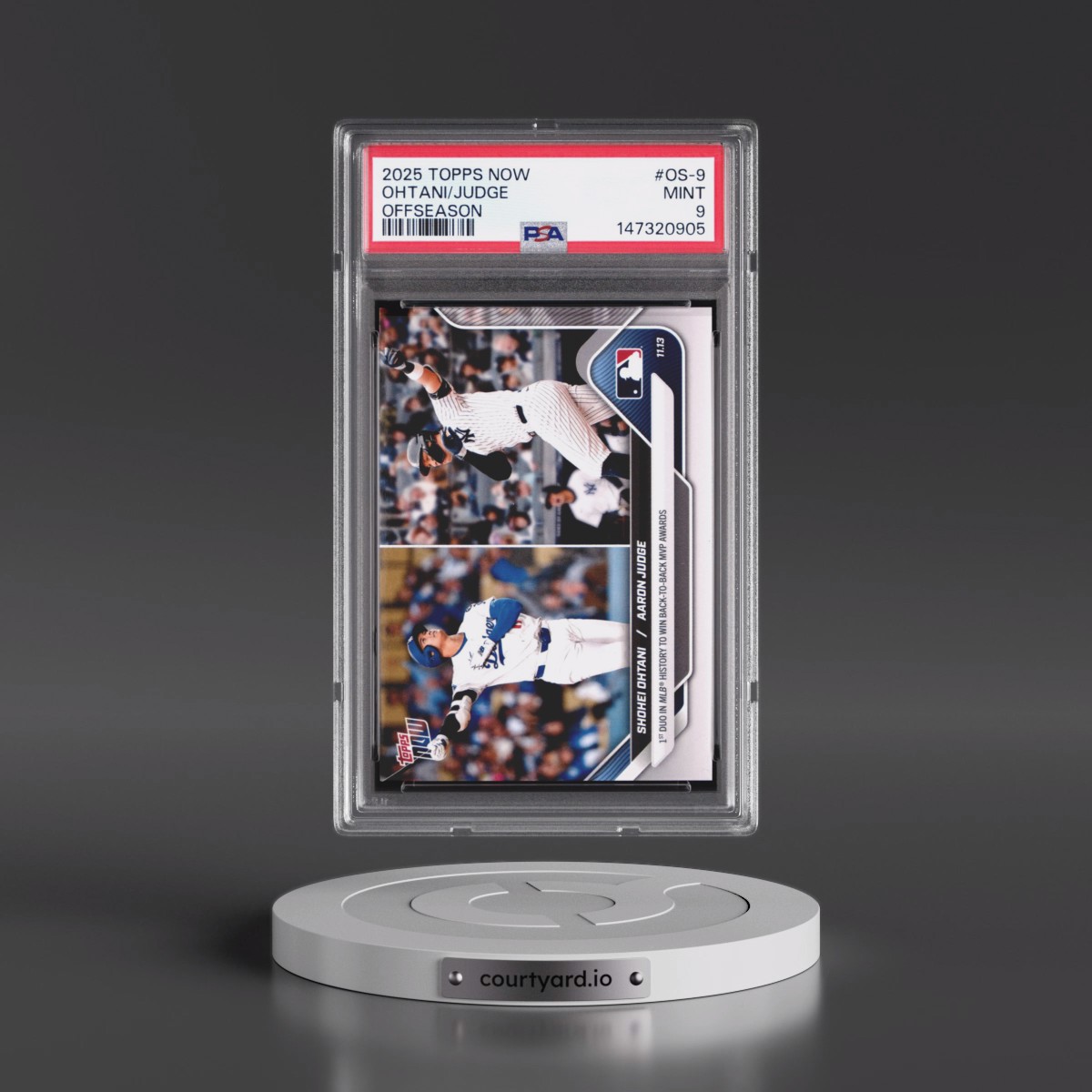 2025 Topps Now Offseason #OS-9 Aaron Judge/Shohei Ohtani (PSA 9 MINT)