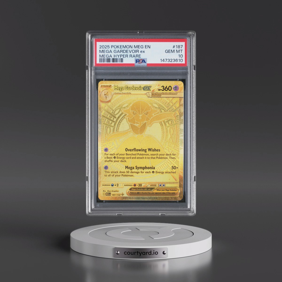2025 Pokémon Meg EN-Mega Evolution Mega Gardevoir EX - Holo Mega Hyper Rare #187 PSA 10