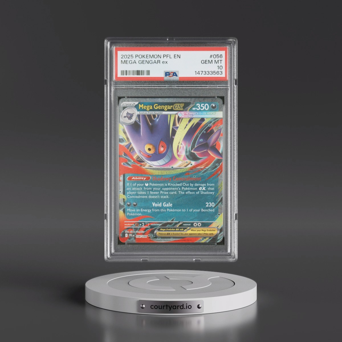 2025 Pokémon Pfl EN-Phantasmal Flames #056 Mega Gengar EX - Holo (PSA 10 GEM MINT)