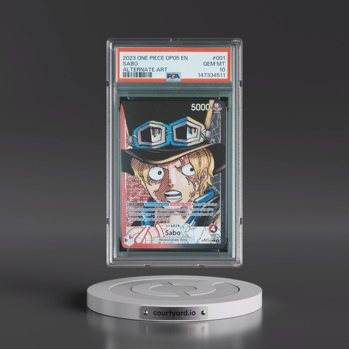 2023 One Piece OP05-Awakening of the New Era #001 Sabo - Alternate Art (PSA 10 GEM MINT)
