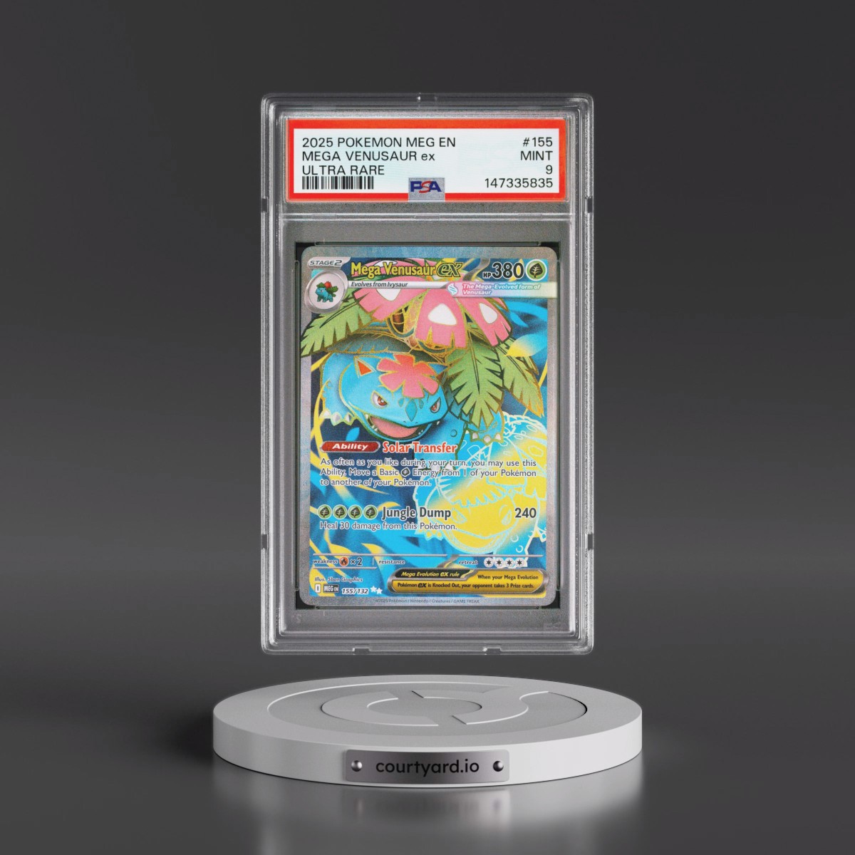 2025 Pokémon Meg EN-Mega Evolution #155 Mega Venusaur EX - Holo Ultra Rare (PSA 9 MINT)