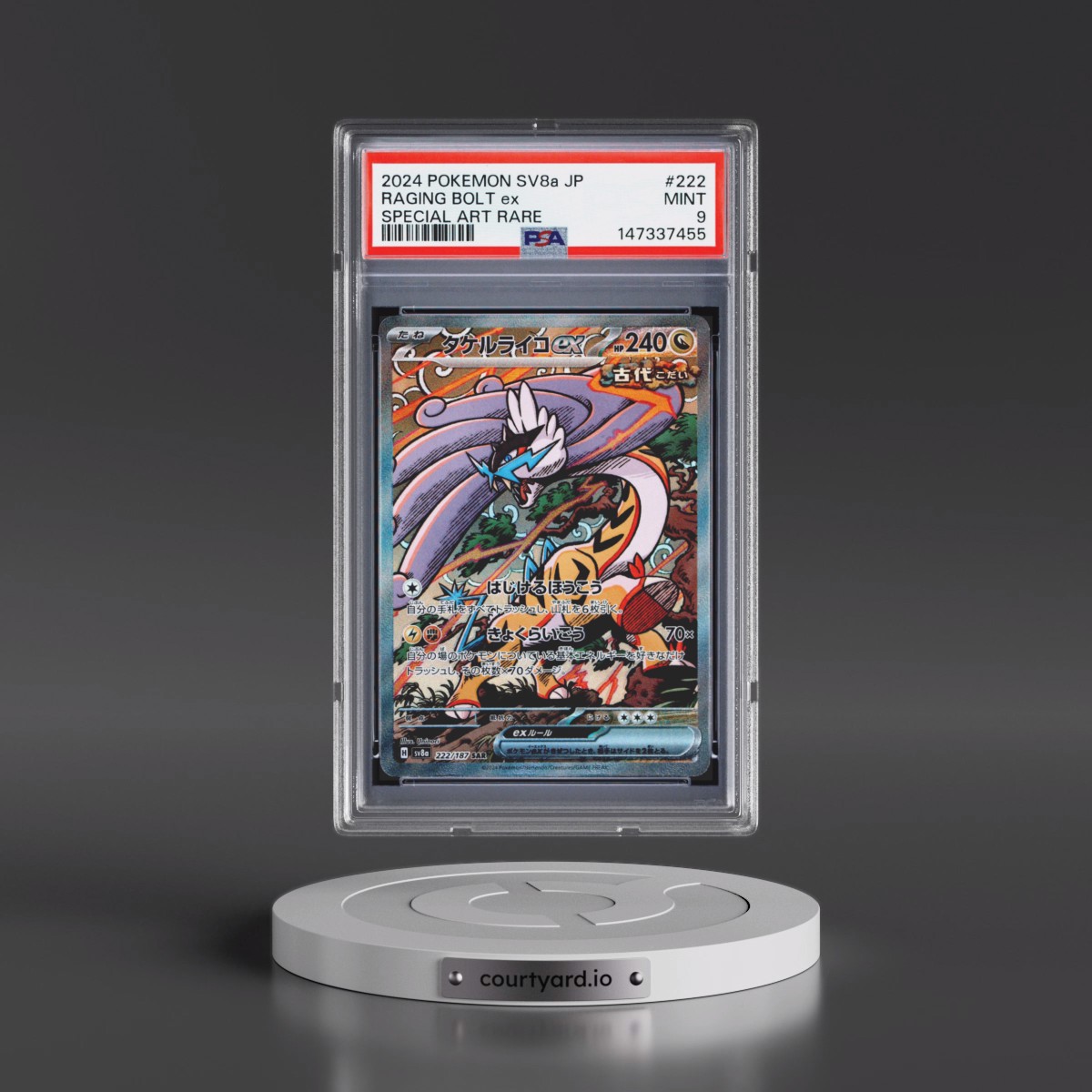 2024 Pokémon Sv8a-Terastal Fest EX #222 Raging Bolt EX - Holo Special Art Rare (PSA 9 MINT)