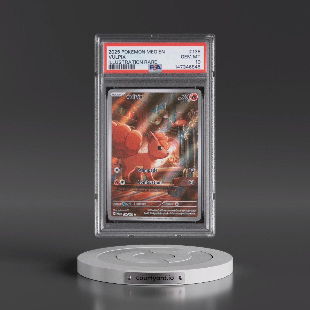 2025 Pokémon Meg EN-Mega Evolution #138 Vulpix - Illustration Rare (PSA 10 GEM MINT)