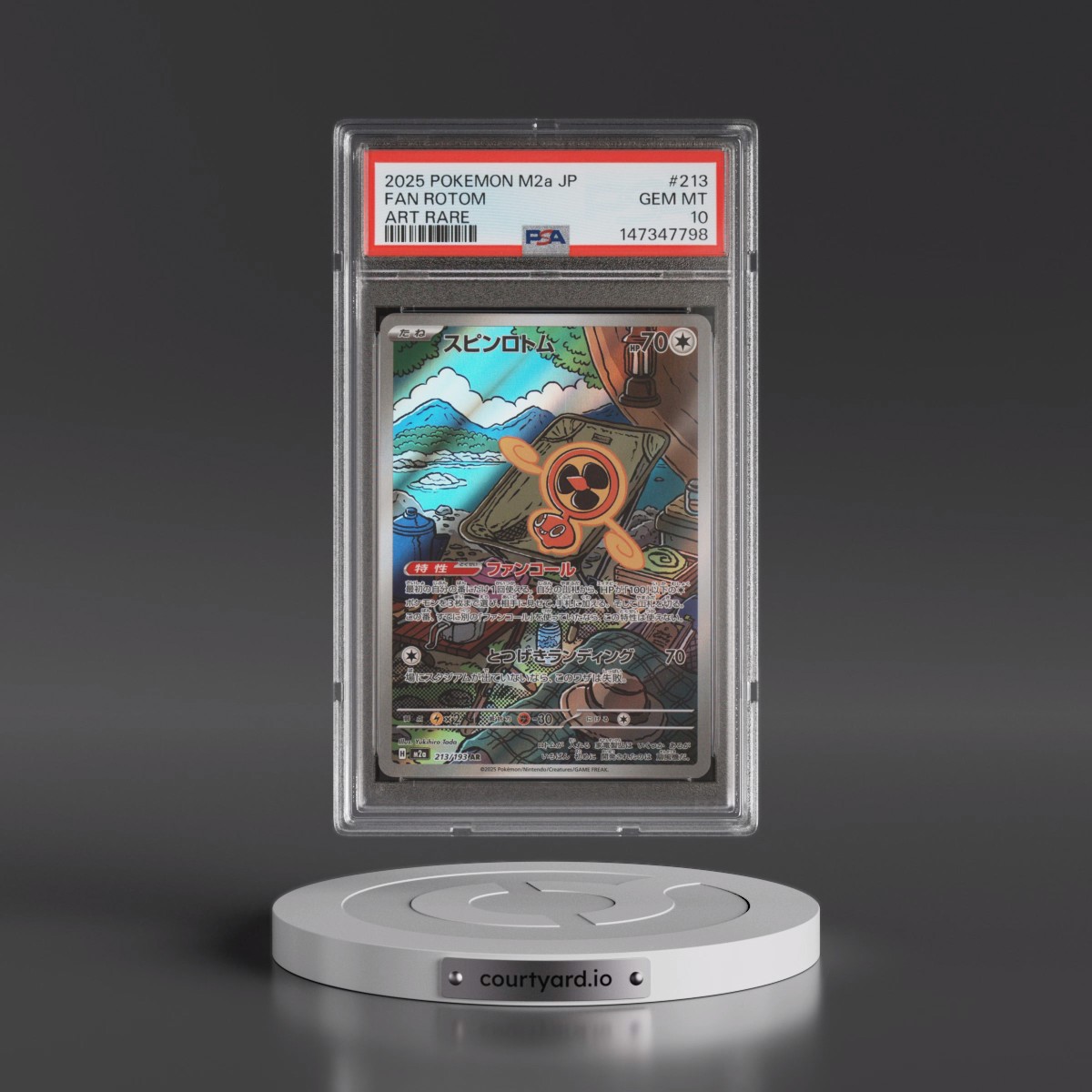 2025 Pokémon M2a-Mega Dream EX #213 Fan Rotom - Art Rare (PSA 10 GEM MINT)