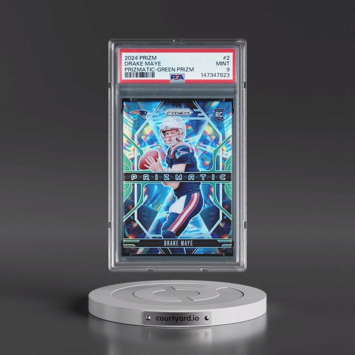 2024 Panini Prizm Prizmatic #2 Drake Maye - Green Prizm (PSA 9 MINT)