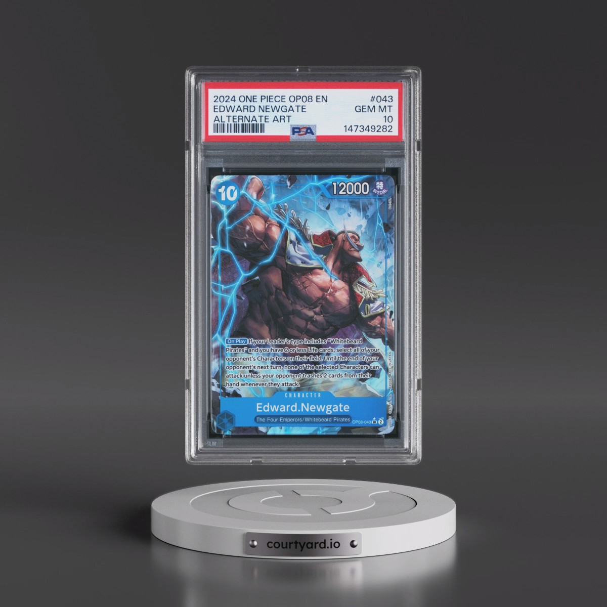 2024 One Piece OP08-Two Legends #043 Edward Newgate - Alternate Art (PSA 10 GEM MINT)
