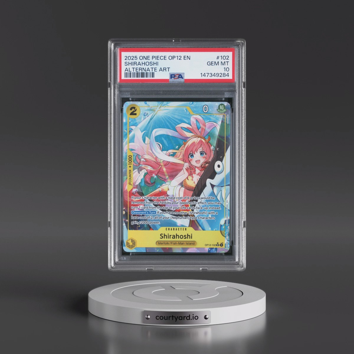 2025 One Piece OP12-Legacy of the Master #102 Shirahoshi - Alternate Art (PSA 10 GEM MINT)