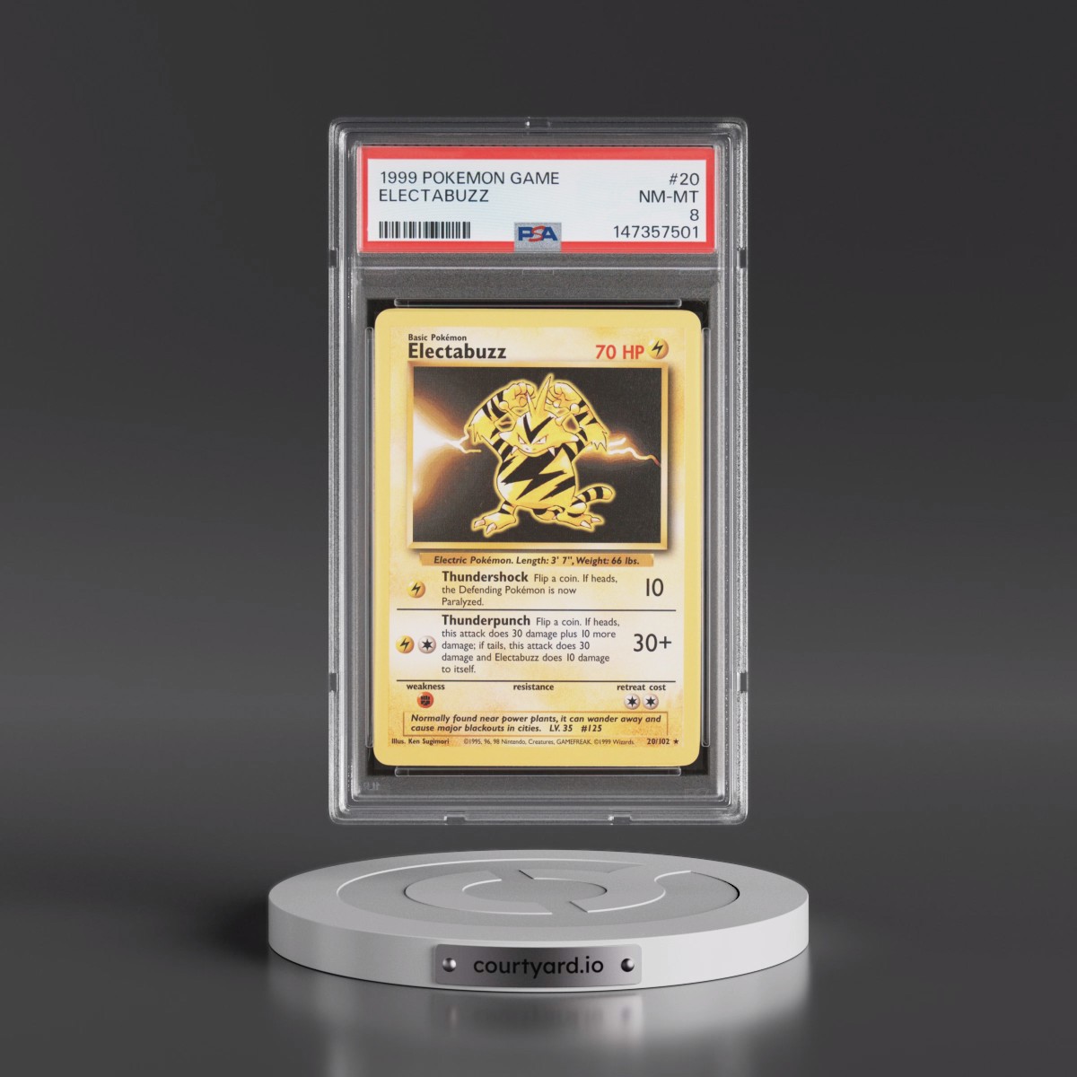 1999 Pokémon Game #20 Electabuzz (PSA 8 NM-MT)