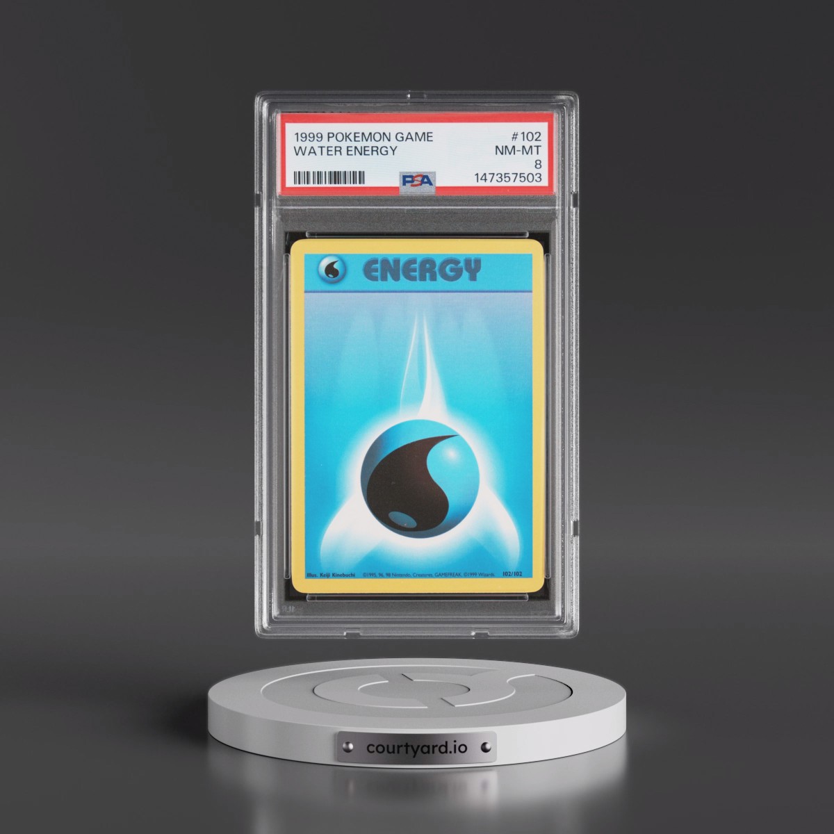 1999 Pokémon Game #102 Water Energy (PSA 8 NM-MT)