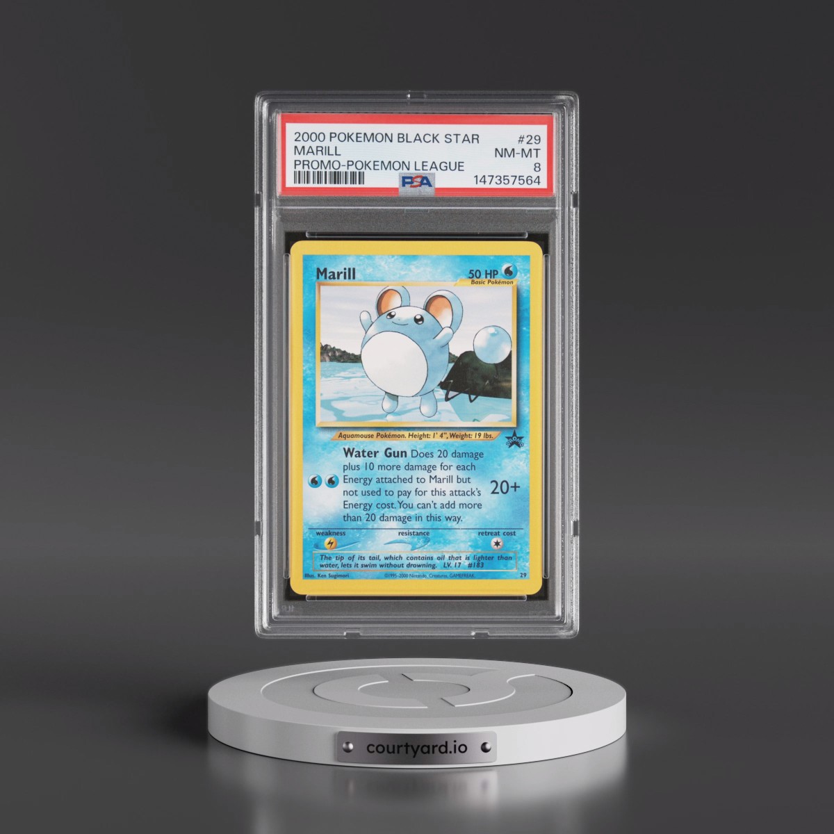 2000 Pokémon Promo Black Star #29 Marill - Pokemon League (PSA 8 NM-MT)