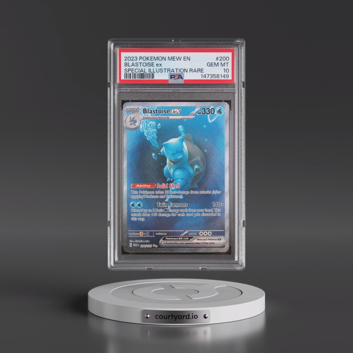 2023 Pokémon Mew EN-151 #200 Blastoise EX - Holo Special Illustration Rare (PSA 10 GEM MINT)