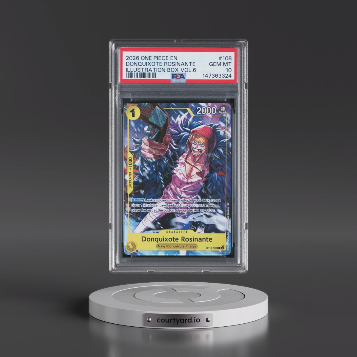 2026 One Piece Promos #108 Donquixote Rosinante - Illustration Box Vol.6 (PSA 10 GEM MINT)