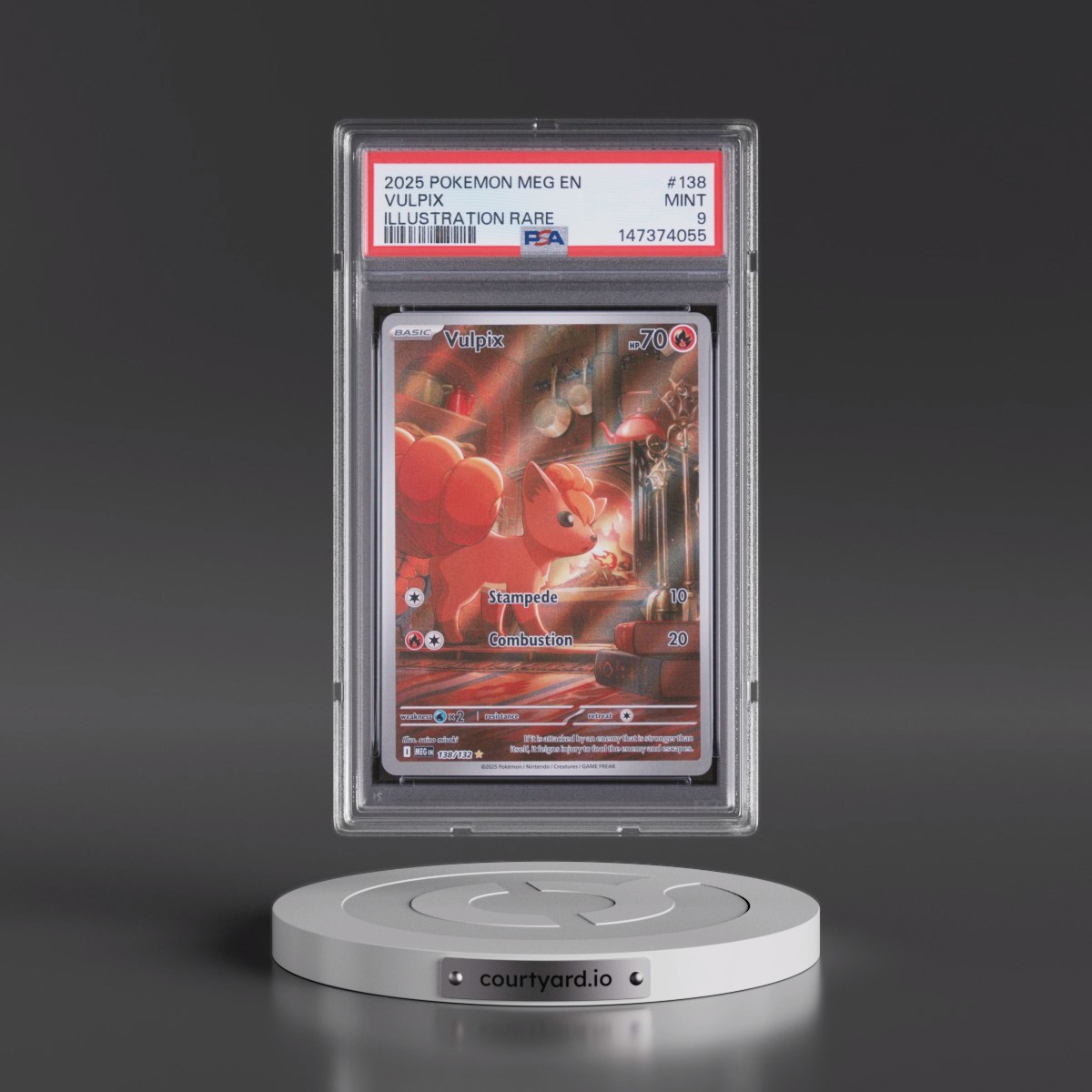 2025 Pokémon Meg EN-Mega Evolution #138 Vulpix - Illustration Rare (PSA 9 MINT)