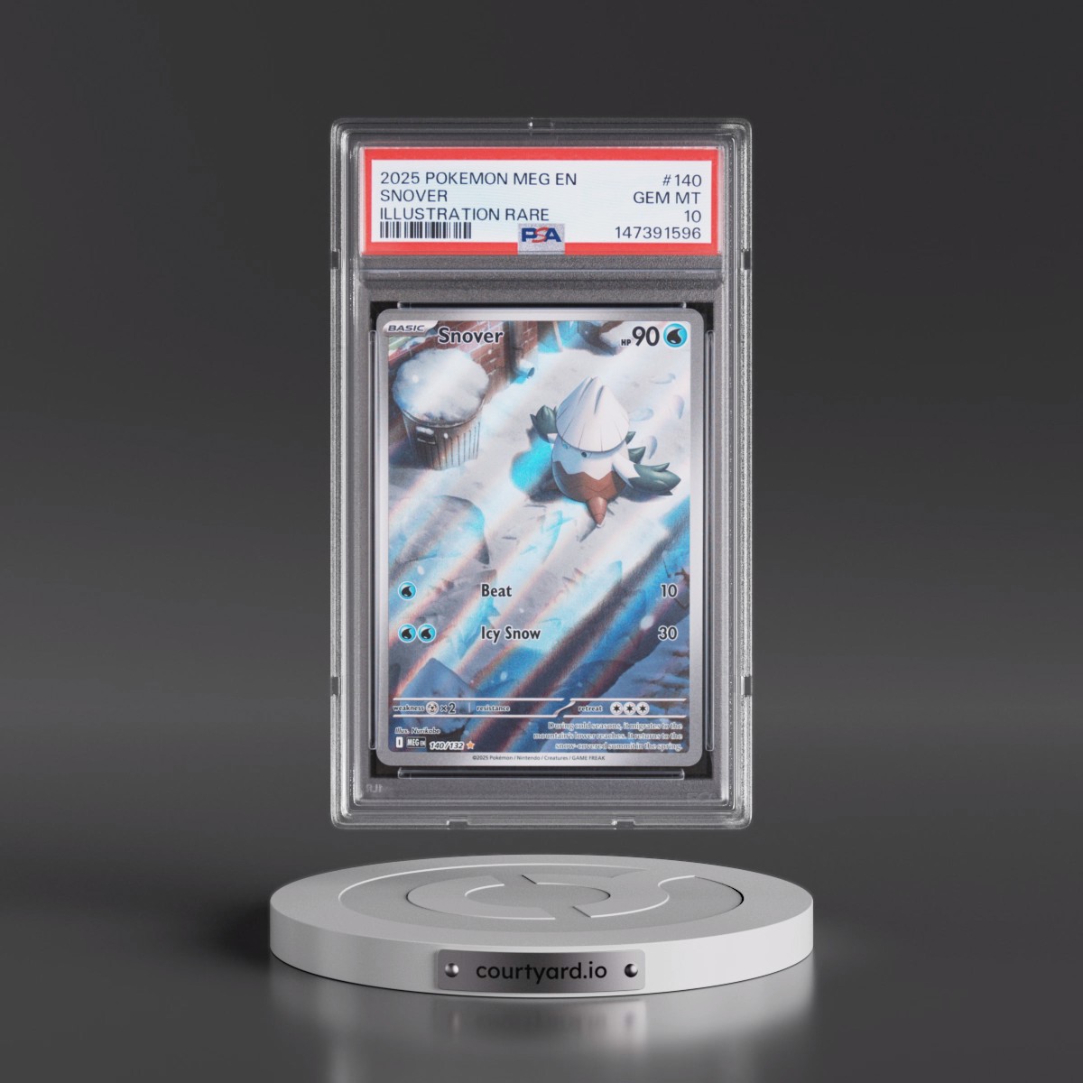 2025 Pokémon Meg EN-Mega Evolution #140 Snover - Illustration Rare (PSA 10 GEM MINT)
