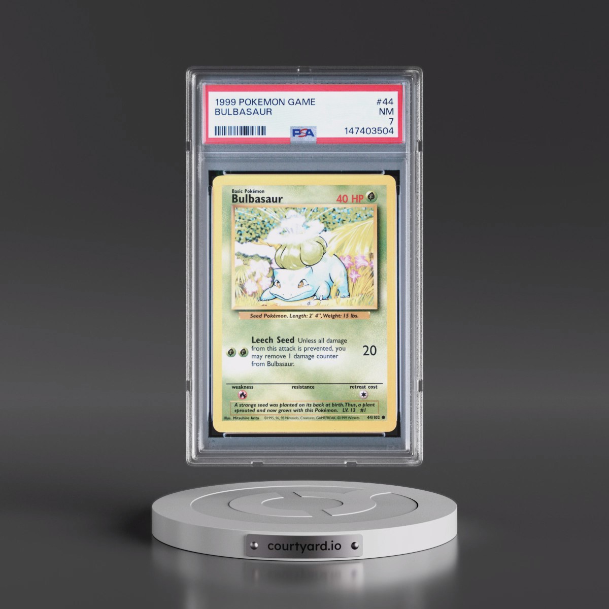 1999 Pokémon Game #44 Bulbasaur (PSA 7 NM)