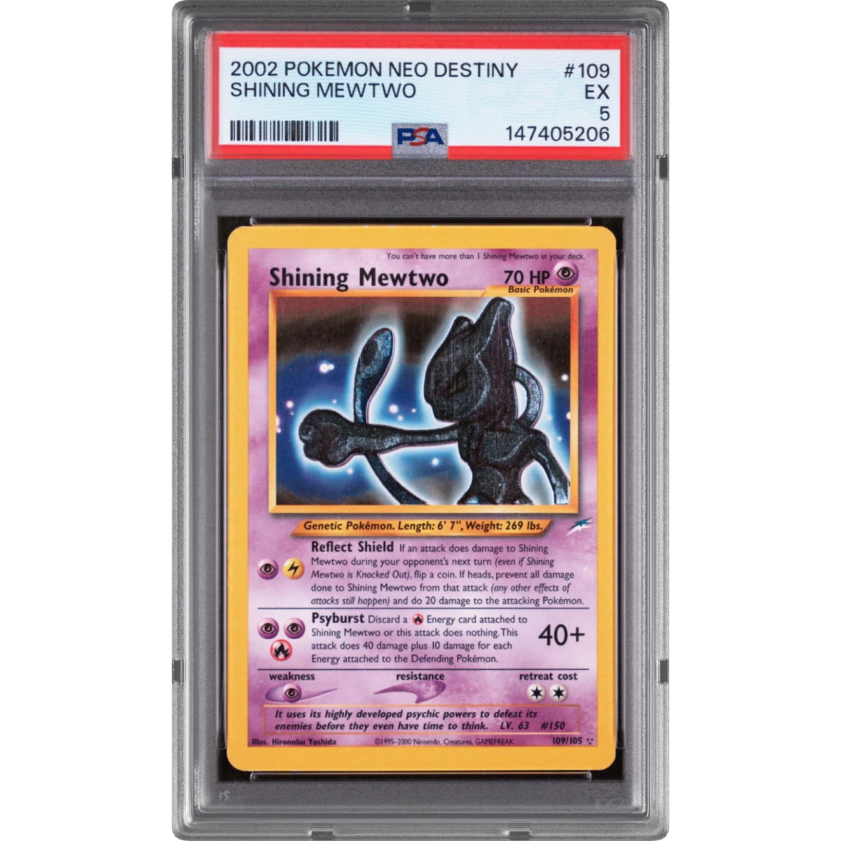 2002 Pokémon Neo Destiny #109 Shining Mewtwo - Holo (PSA 5 EX)