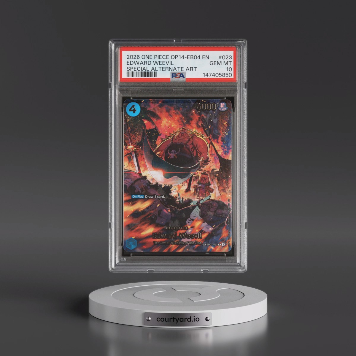 2026 One Piece OP14-EB04-the Azure Sea's Seven #023 Edward Weevil - Special Alternate Art (PSA 10 GEM MINT)