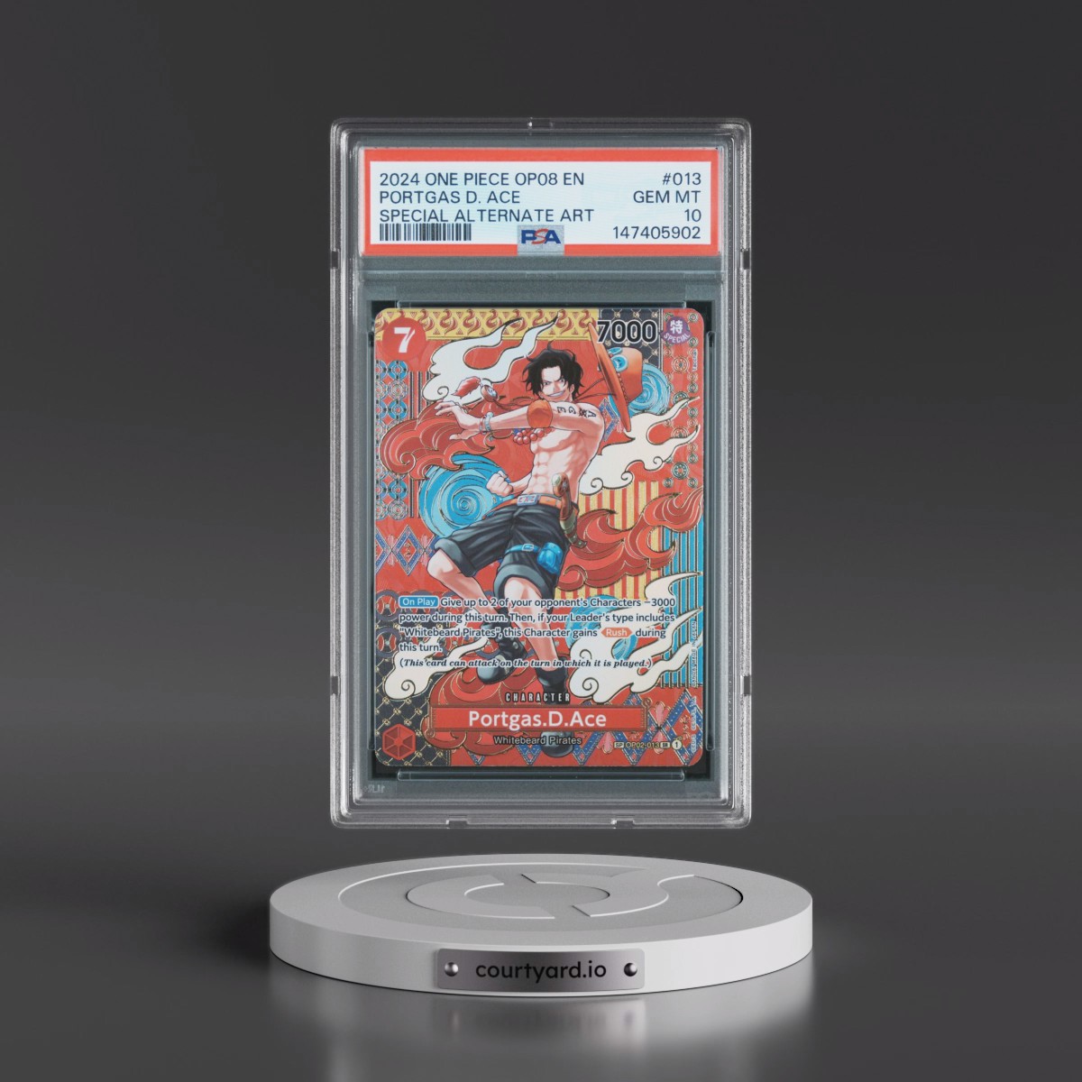 2024 One Piece OP08-Two Legends #013 Portgas D. Ace - Special Alternate Art (PSA 10 GEM MINT)