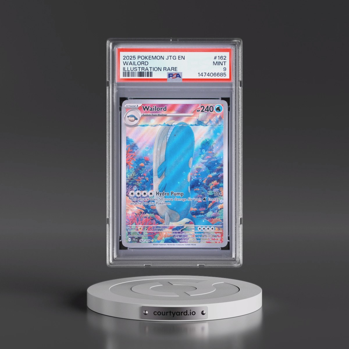 2025 Pokémon Jtg EN-Journey Together #162 Wailord - Illustration Rare (PSA 9 MINT)