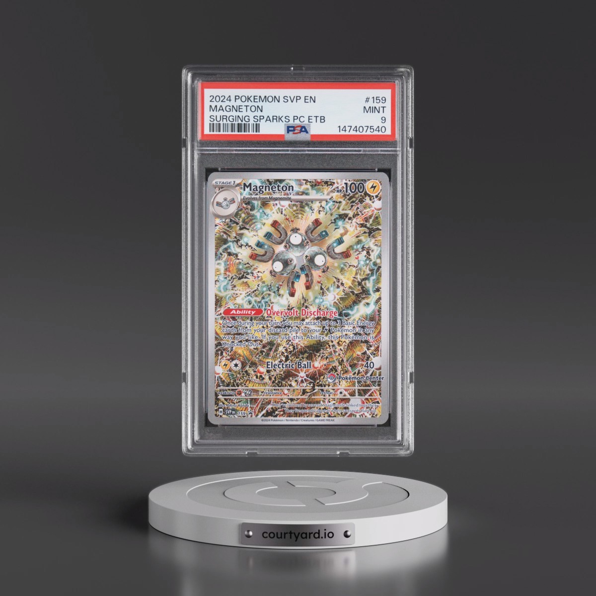 2024 Pokémon Svp EN-SV Black Star Promo #159 Magneton - Surging Sparks Pokemon Center Elite Trainer Box (PSA 9 MINT)