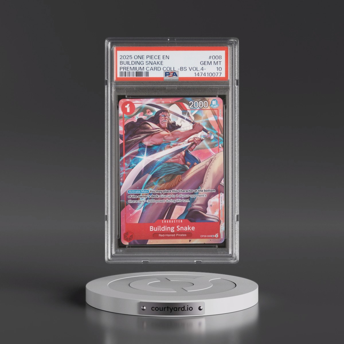 2025 One Piece Premium Card Collection -Best Selection Vol.4 #008 Building Snake (PSA 10 GEM MINT)