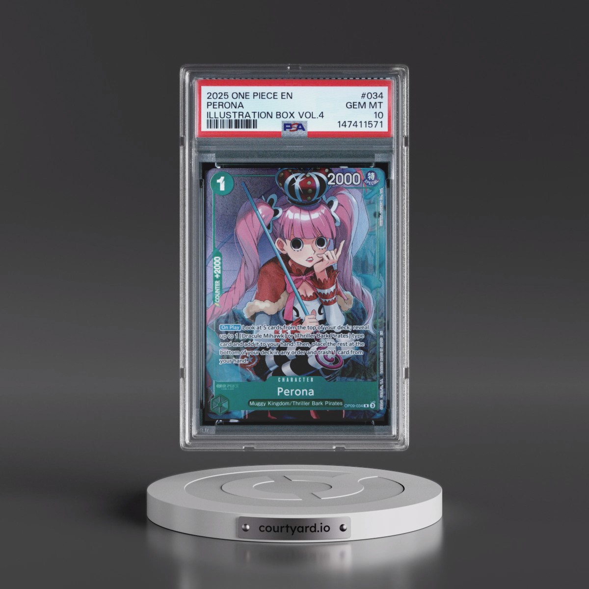 2025 One Piece Promos #034 Perona - Illustration Box Vol.4 (PSA 10 GEM MINT)
