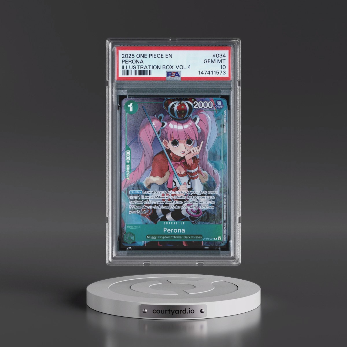 2025 One Piece Promos #034 Perona - Illustration Box Vol.4 (PSA 10 GEM MINT)