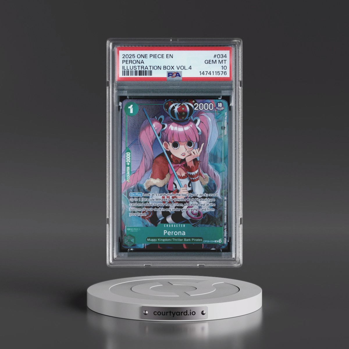 2025 One Piece Promos #034 Perona - Illustration Box Vol.4 (PSA 10 GEM MINT)