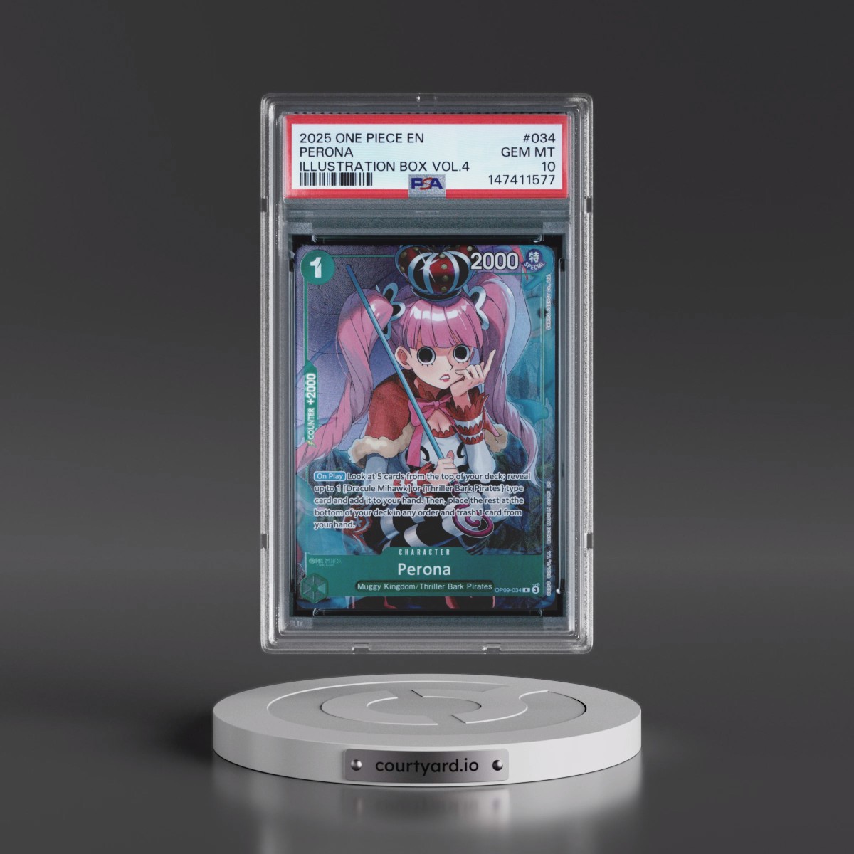 2025 One Piece Promos #034 Perona - Illustration Box Vol.4 (PSA 10 GEM MINT)