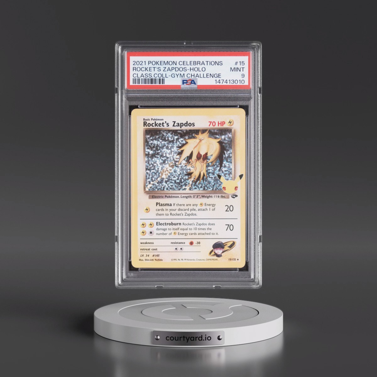 2021 Pokémon Celebrations Classic Collection #15 Rocket's Zapdos - Holo (PSA 9 MINT)